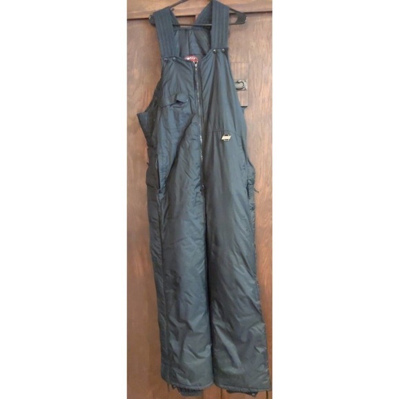 Vintage HJC Racing Snow Pants Mens XL Bibs Snowmobile Black Overalls Insulated - Picture 1 of 9